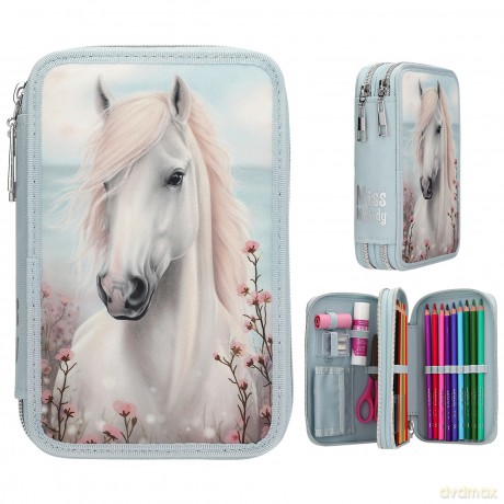 Miss Melody - Double Pencil Case - Pale Light Blue