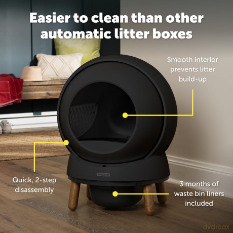 Petsafe - Ecom Smartspin Auto CatLitter Box robot - 53 x 49 x 47cm - Black