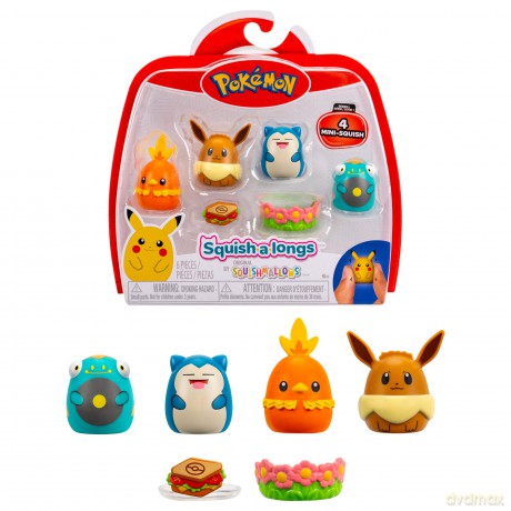Pokemon - Squishalongs 4 PK Eevee/Snorlax (SQAL0068) [FIGURKA]