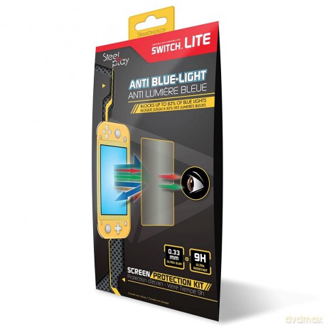 Steelplay Screen Protection Kit 9H Anti Blue-Light Tempered Glass - Switch Lite