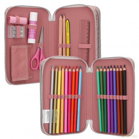 Topmodel - Double Pencil Case DOTS - Rose