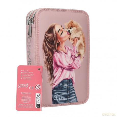 Topmodel - Double Pencil Case DOTS - Rose
