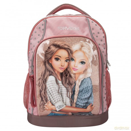 Topmodel - School Backpack DOTS - Rose with Grey Dots