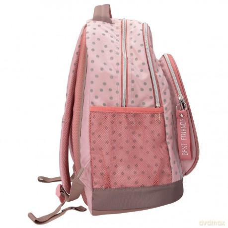 Topmodel - School Backpack DOTS - Rose with Grey Dots