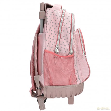 Topmodel - School Backpack Trolley - Rose with Grey Polka Dots