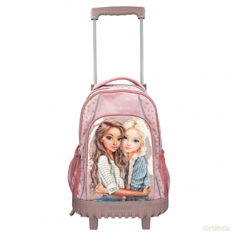 Topmodel - School Backpack Trolley - Rose with Grey Polka Dots