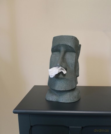 Winkee - Napkin Dispenser Moai Stone - Natural Stone Gray - Approximately 12 Inches Tall