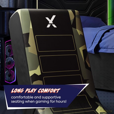 XRocker - Geo Camo Kids Gaming Chair - Green
