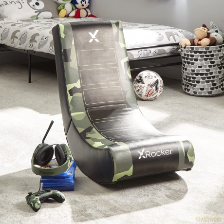 XRocker - Geo Camo Kids Gaming Chair - Green