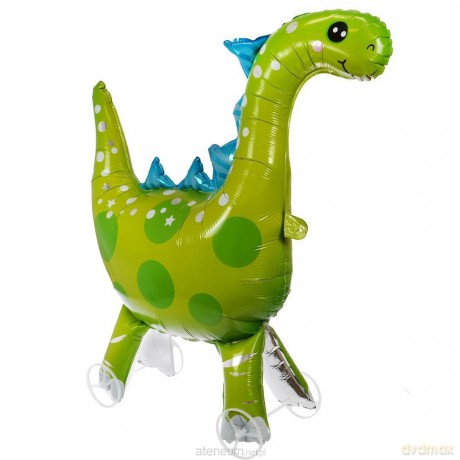 Balon foliowy jeżdżący z kółkami - dinozaur