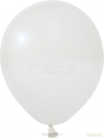 Balony lateksowe Metallic białe 25 cm 100szt