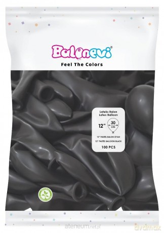 Balony lateksowe Pastel czarne 25 cm 100szt