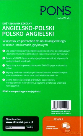 Słownik duży szkolny angielsko-polski, polsko-angielski [KSIĄŻKA]