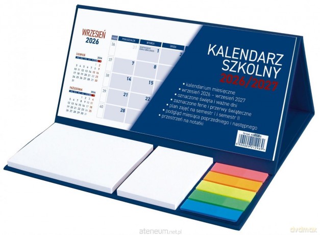 Kalendarz 2026/2027 szkolny z notesem klejony [KALENDARZ]