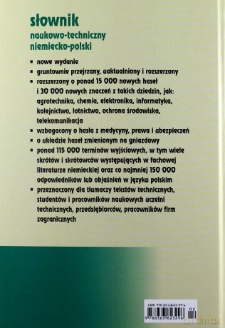 Słownik naukowo- techniczny niemiecko- polski [KSIĄŻKA]