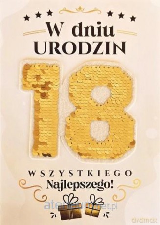 Karnet Urodziny 18 Cekiny