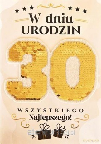 Karnet Urodziny 30 Cekiny
