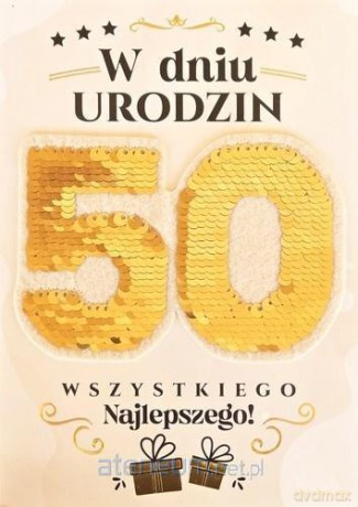 Karnet Urodzny 50 Cekiny