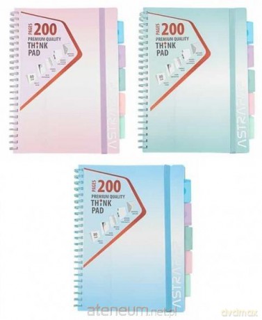 Kołozeszyt A4/200k linia PP Ombre Pastel mix