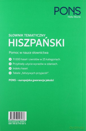 Słownik tematyczny hiszpański PONS [KSIĄŻKA]