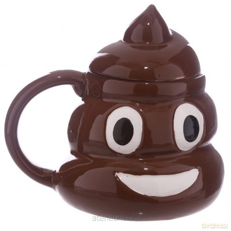 Kubek ceramiczny w emotikony z pokrywką - Kupka