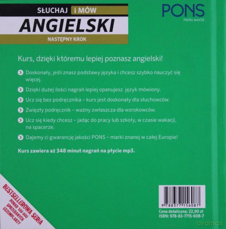 Słuchaj i mów Angielski Następny krok PONS [KSIĄŻKA]