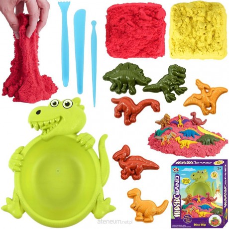 Piasek kinetyczny dinozaur + foremki 400g [FIGURKA]