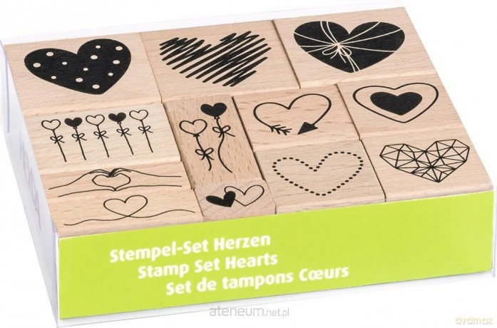 Zestaw stempli 12szt Serca