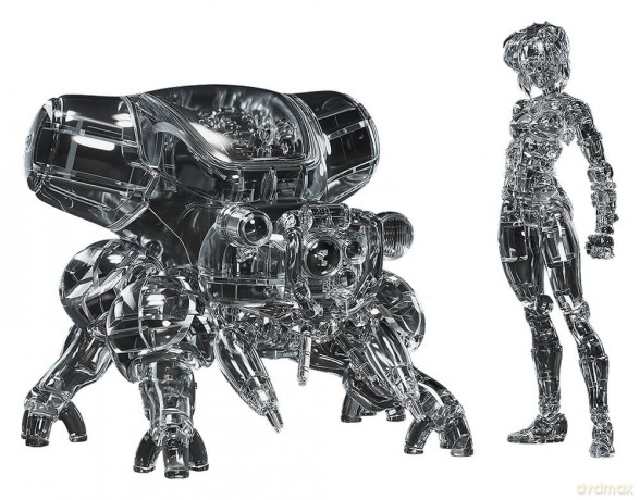 Ghost in the Shell PLAMAX minimum factory Plastic Model Kit Motoko Kusanagi with Fuchikoma: Thermoptic Camouflage Ver. 8 cm