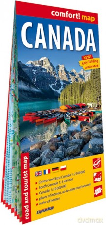 Canada laminowana mapa samochodowo-turystyczna 1:2 500 000 1:5 500 000 1:10 000 000
