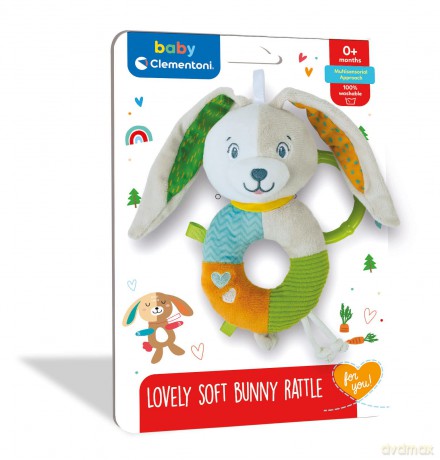 AS Baby Clementoni - Lovely Soft Bunny Rattle (1000-17787)