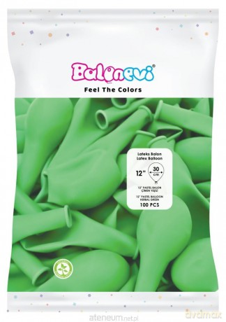 Balony lateksowe Pastel zielone 30cm 100szt