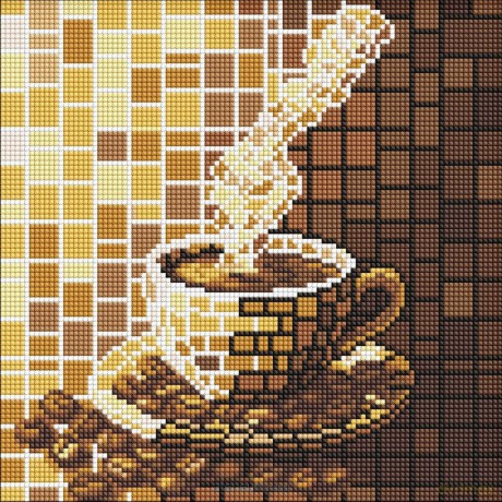 Diamentowa mozaika - Witraż. Kawa 30x30cm