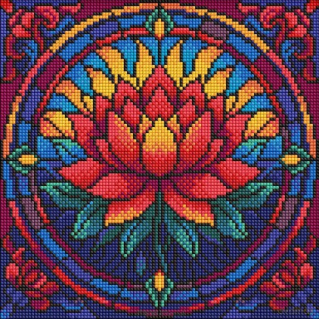 Diamentowa mozaika - Witraż. Lotos 30x30cm