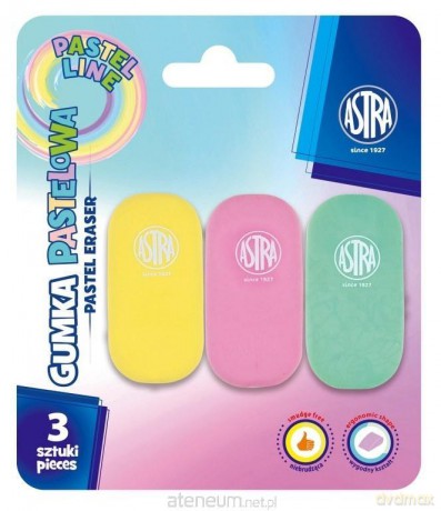 Gumka owalna Pastel Line 3szt