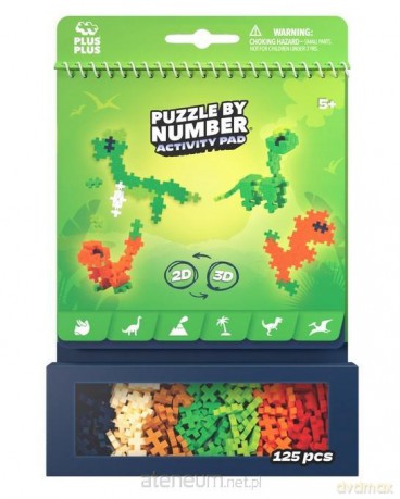 Klocki Plus-Plus puzzle by number dinozaury 125el [PUZZLE]