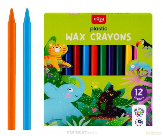 Kredki świecowe plastikowe 12 kolorów