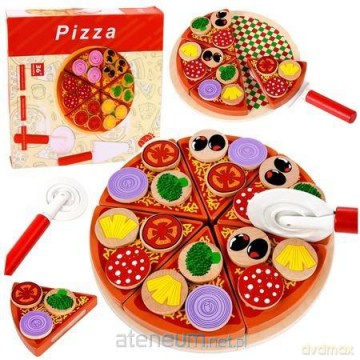Krojenie pizzy na rzepy z nożem i deską