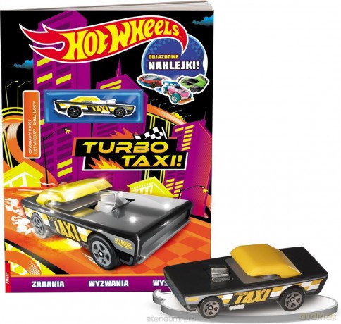 Mattel Hot Wheels Turbo Taxi zadania + naklejki [KSIĄŻKA]