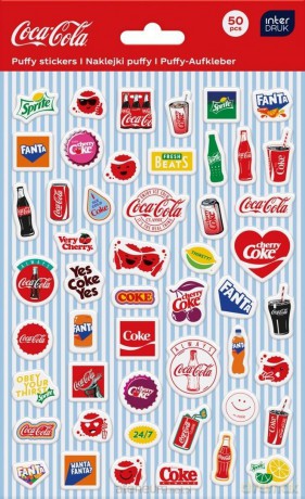 Naklejki puffy Coca Cola 50szt