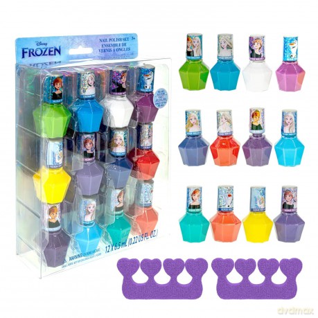 Frozen 2 lakiery do paznokci nietoksyczne Peel Off dla dziewczynek 12 sztuk