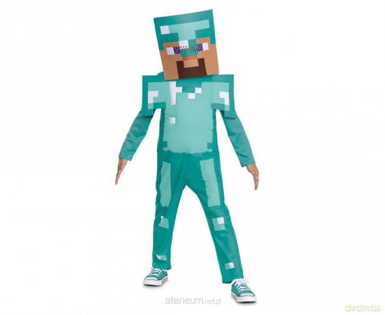 Strój Steve Diamond Minecraft rozm.M (7-8 lat)