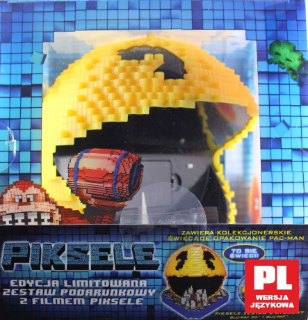 Piksele 3D (wydanie kolekcjonerskie) (Packman City Scape) [Blu-Ray 3D]+[Blu-Ray] [USZKODZONA FIGURKA]