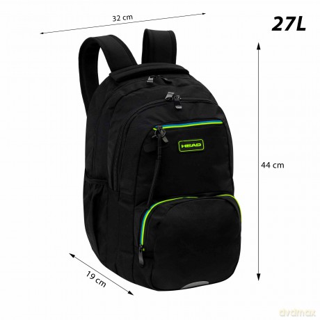 Plecak 3-komorowy Head Black Green/Blue AB200
