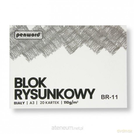 Blok rysunkowy A3 biały 110g 20 kartek