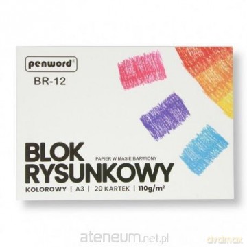 Blok techniczny A3 kolorowy 180g 20 kartek