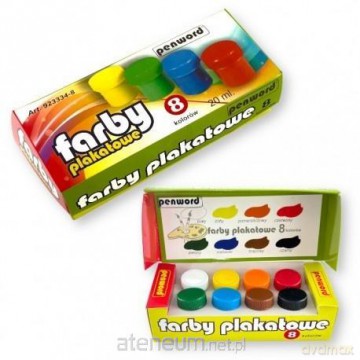 Farby plakatowe 8 kolorów