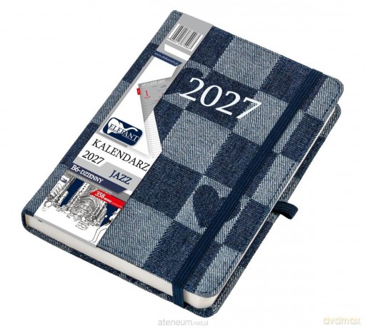 Kalendarz Jazz 2027 B6 dzienny jeans serca [KALENDARZ]