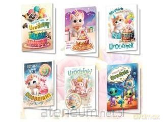 Karnet B6 z naklejkami holog. Urodziny MIX (10)