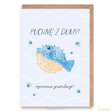 Kartka Gratulacje Rozdymka, eko koperta